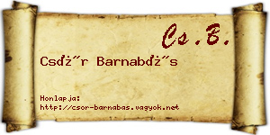 Csór Barnabás névjegykártya